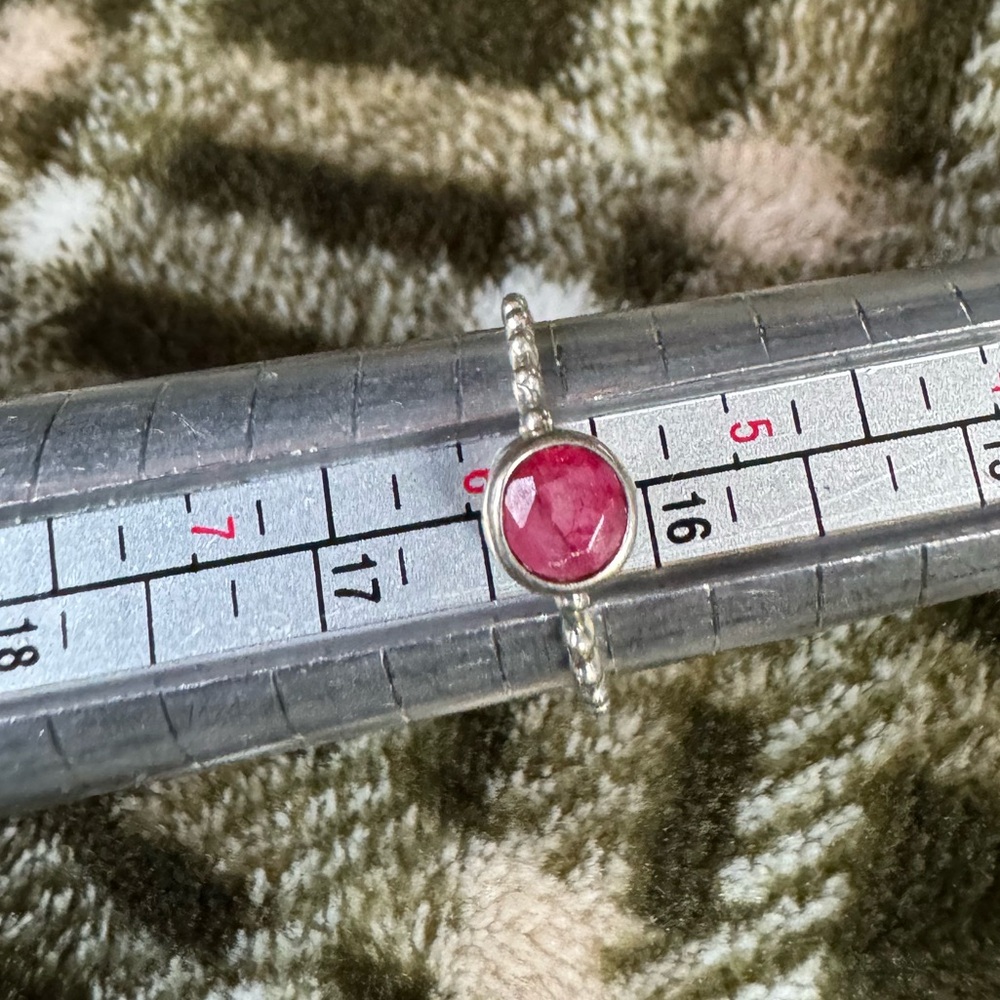 Sterling silver, ruby ring